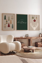 Wallity Nwyearmdl7 Conjunto de 3 Pinturas Decorativas Enmarcadas Multicolor
